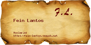 Fein Lantos névjegykártya